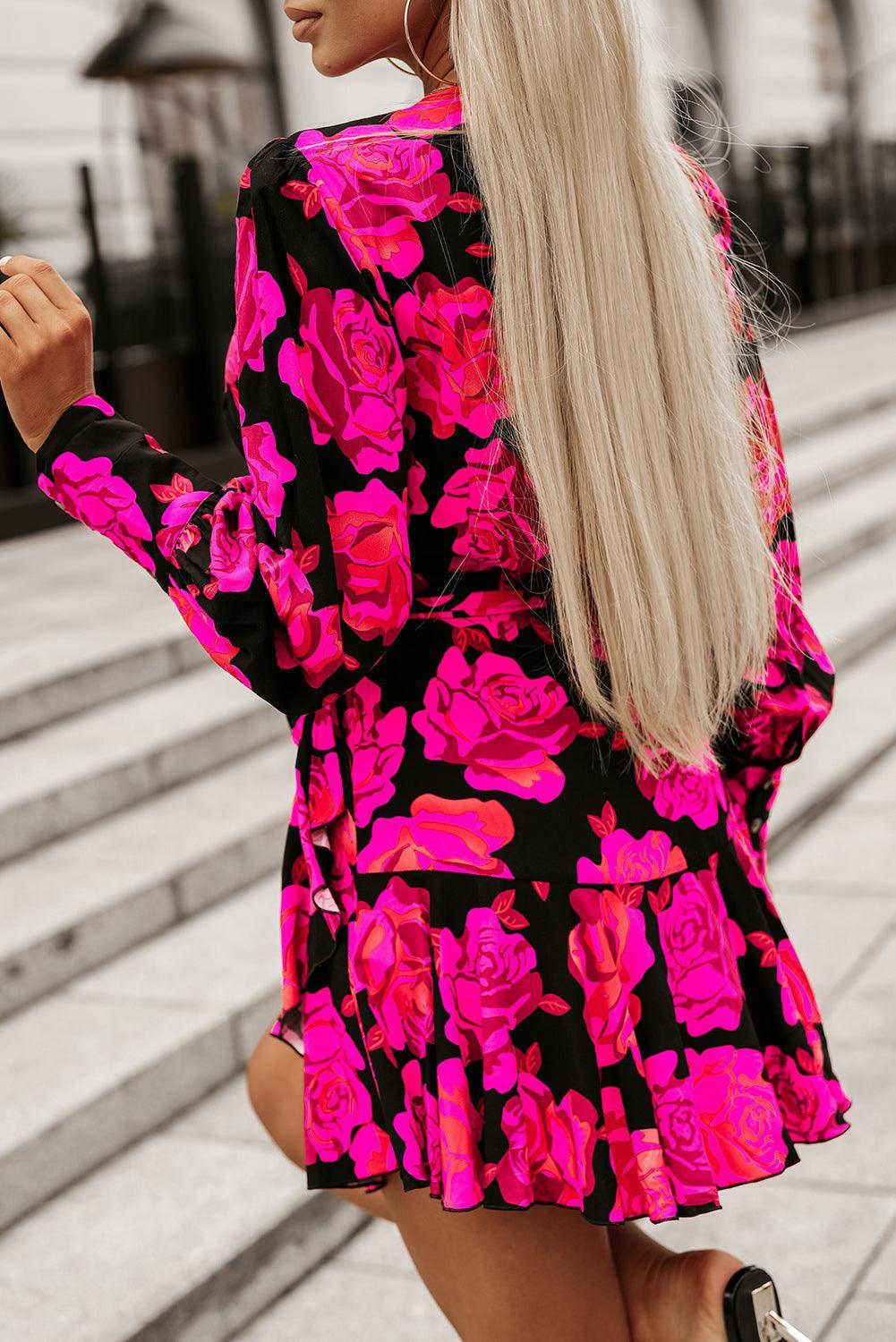 Fleur™ | Sukienka Mini z Fasonem i Falbanami